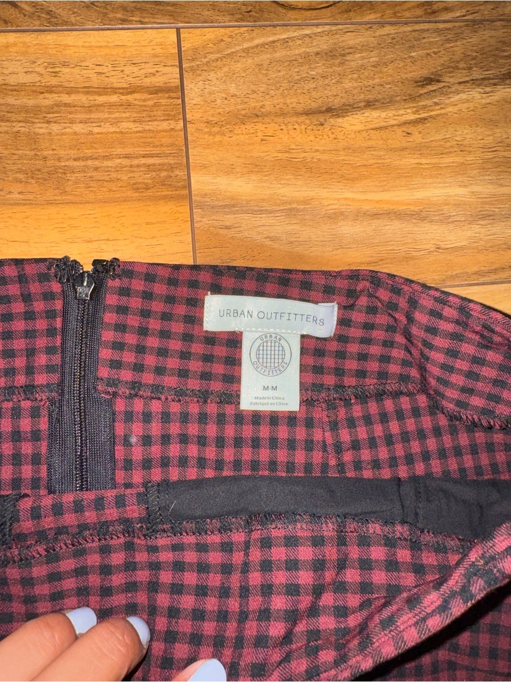 Urban Outfitters Burgundy and Black Mini Skirt - Picture 3 of 5